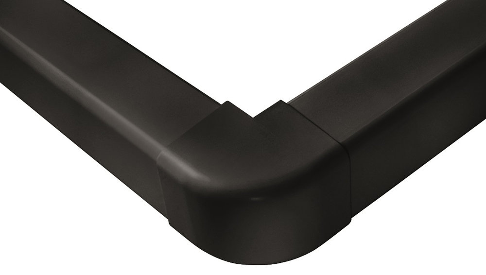 Haakse buitenbocht zwart 80×60 mm (1st)