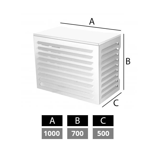 Airconditioner omkasting 1000 x 700 x 500 mm RAL9010 Wit